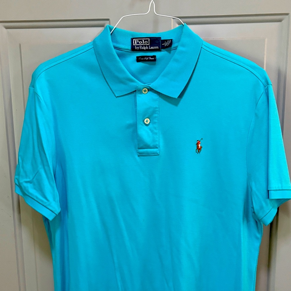 Polo by Ralph Lauren Men's Aqua Polo Shirt